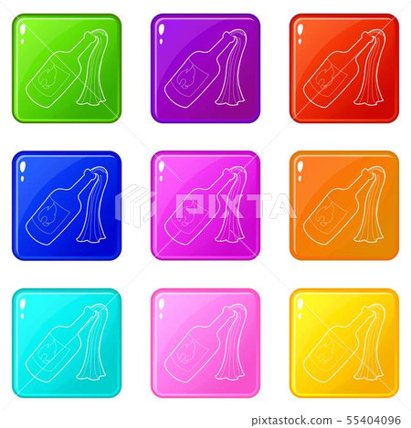 Molotov cocktail icons set 9 color collection 55404096