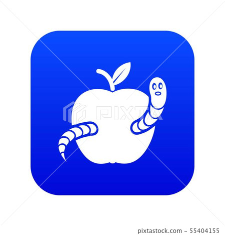 Worm apple icon blue vector - Stock Illustration [55404155] - PIXTA