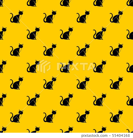 Black cat pattern vector 55404168