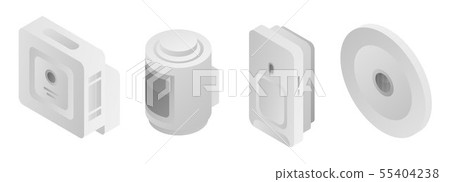 Motion sensor icons set, isometric style 55404238