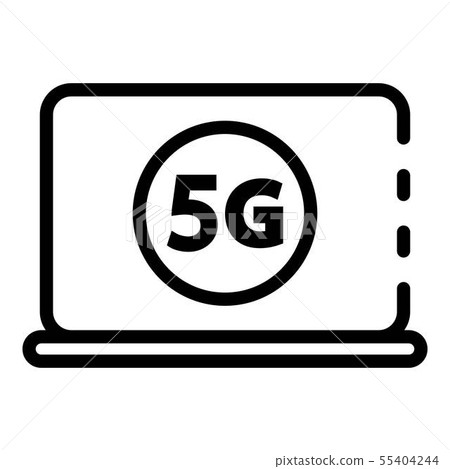 5G laptop modem icon, outline style 55404244