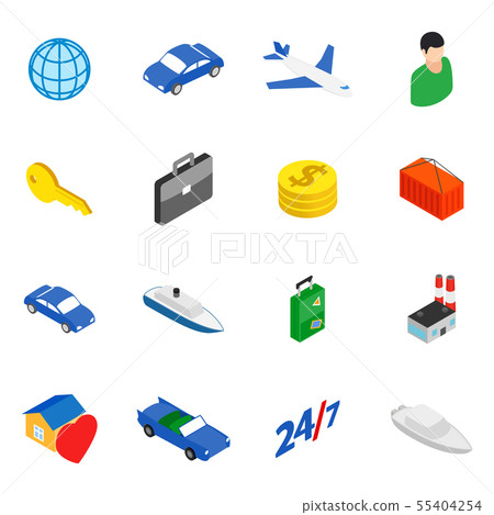 Movement icons set, isometric style Movement icons set, isometric style 55404254
