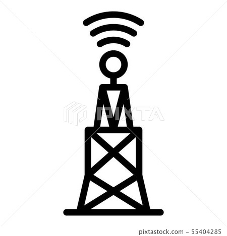 5G antenna in action icon, outline style 5G antenna in action icon, outline style 55404285