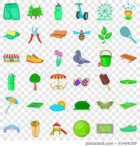 Tree icons set, cartoon style Tree icons set, cartoon style 55404289