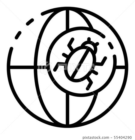 Global virus attack icon, outline style Global virus attack icon, outline style 55404290
