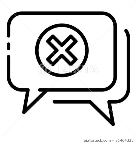 Closed hacker chat icon, outline style Closed hacker chat icon, outline style 55404323