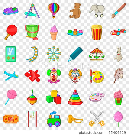 Whirligig icons set, cartoon style 55404329