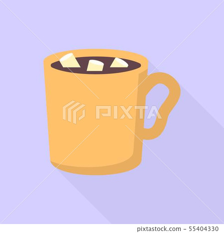 Hot cup marshmallow icon, flat style Hot cup marshmallow icon, flat style 55404330