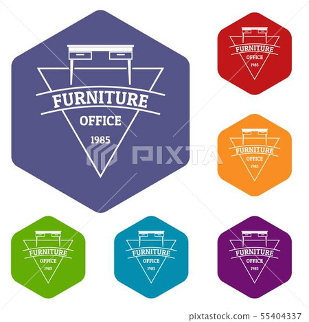 Furniture icons vector hexahedron Furniture icons vector hexahedron 55404337