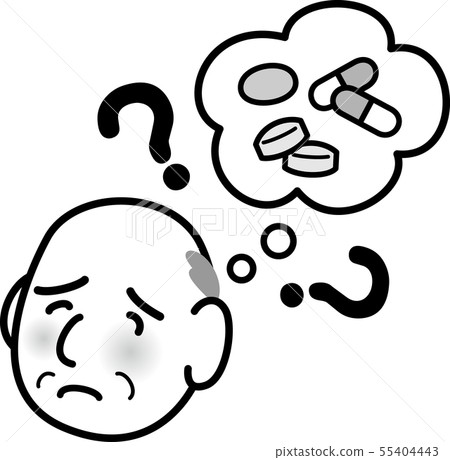 Grandpa Forgetting Medicine Senior Black and White Line Art Grandpa Forgetting Medicine Senior Black and White Line Art 55404443