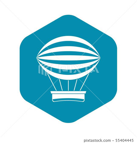 Striped retro hot air balloon icon, simple style 55404445