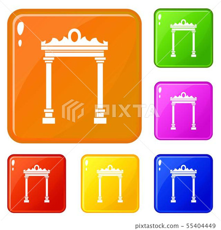 Arch icons set vector color Arch icons set vector color 55404449
