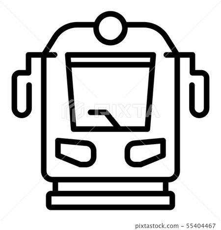 Train front view icon, outline style 55404467