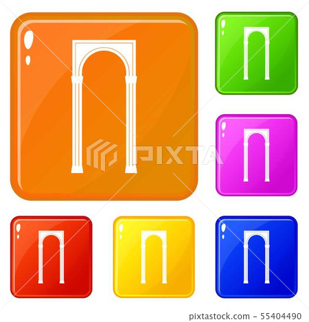 Arch icons set vector color-插圖素材 [55404490] - PIXTA圖庫