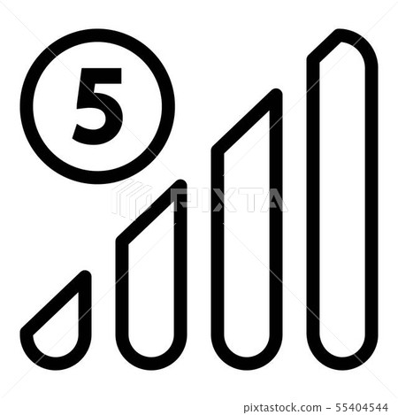 5G network on the phone icon, outline style 5G network on the phone icon, outline style 55404544