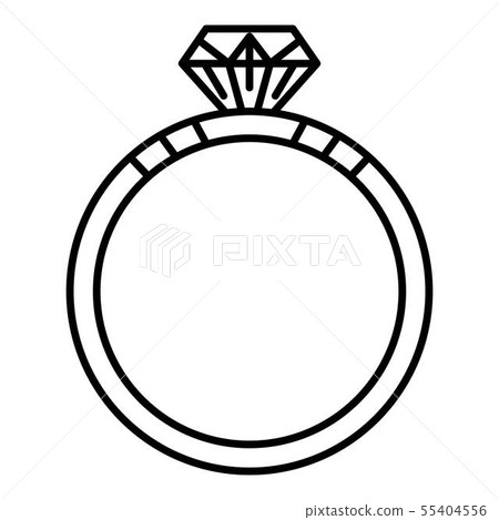Diamond ring icon, outline style Diamond ring icon, outline style 55404556
