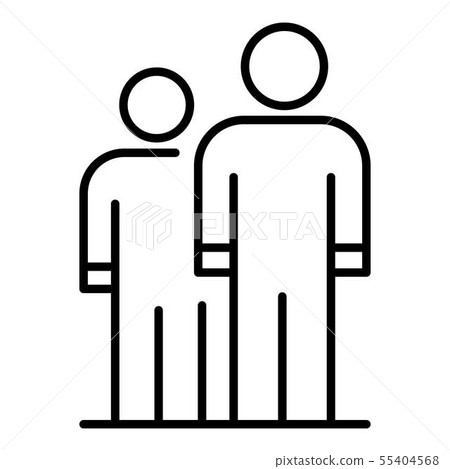 Two persons icon, outline style - Stock Illustration [55404568] - PIXTA