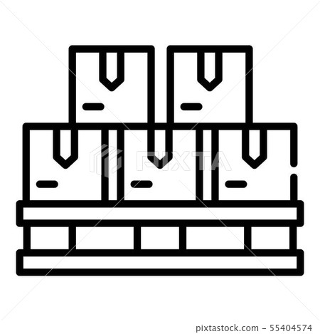 Goods on a pallet icon, outline style Goods on a pallet icon, outline style 55404574