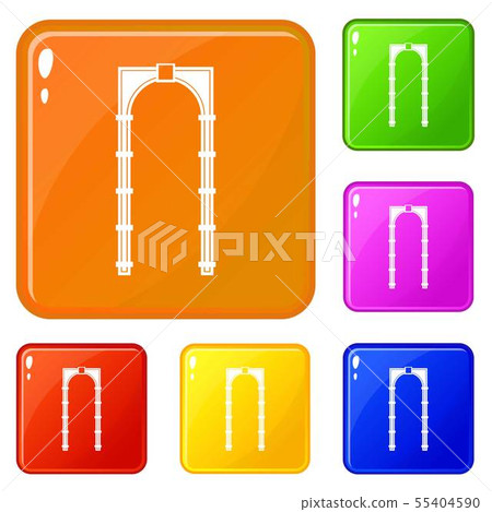 Arch icons set vector color 55404590