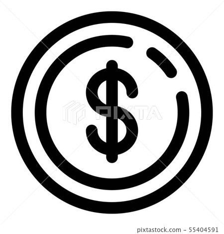 Dollar sign icon, outline style Dollar sign icon, outline style 55404591
