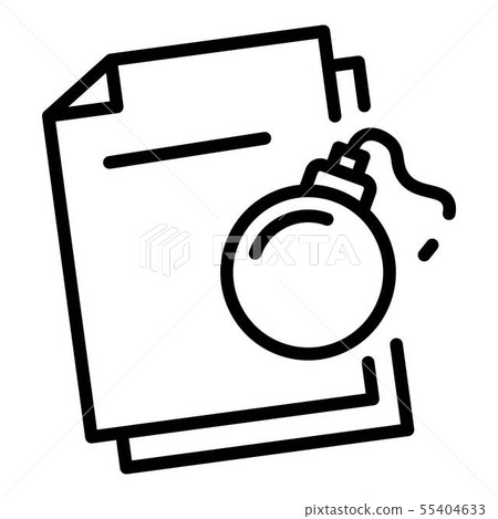 Bomb hacking icon, outline style - Stock Illustration [55404633] - PIXTA