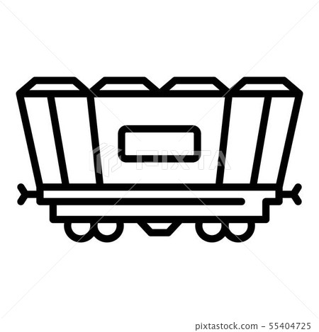 Freight railway wagon icon, outline style Freight railway wagon icon, outline style 55404725