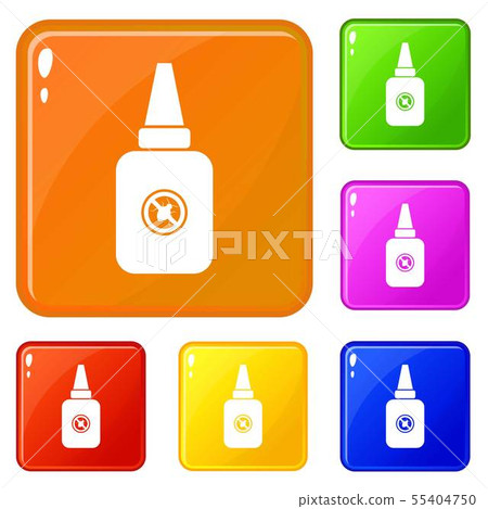 Insect spray icons set vector color 55404750