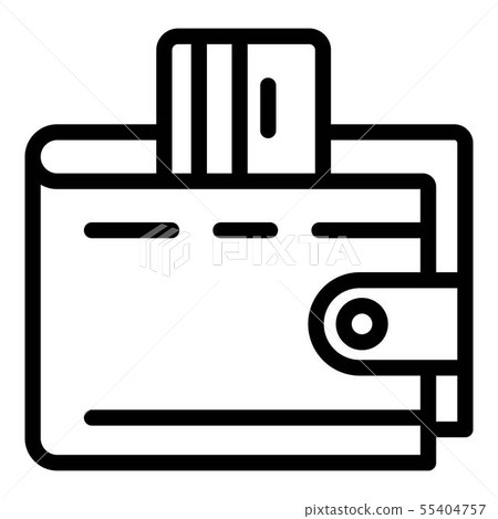 Credit card wallet icon, outline style Credit card wallet icon, outline style 55404757