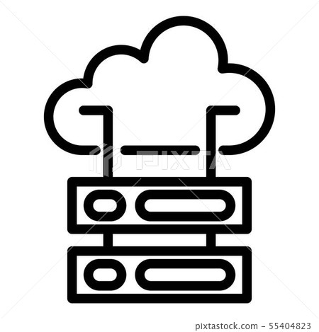Cloud server icon, outline style 55404823