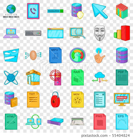 Signal icons set, cartoon style Signal icons set, cartoon style 55404824