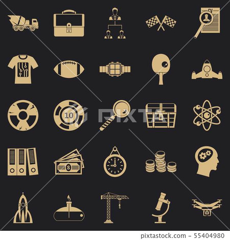 Successful icons set, simple style 55404980