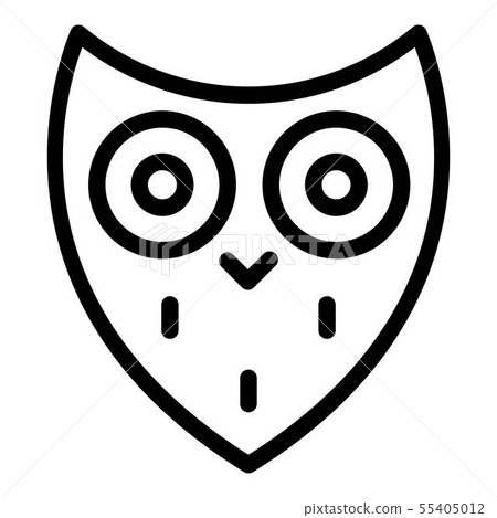 Stylized owl head icon, outline style Stylized owl head icon, outline style 55405012