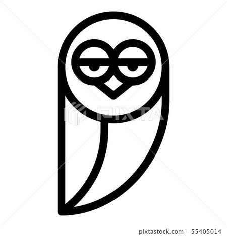 Tired owl icon, outline style 55405014