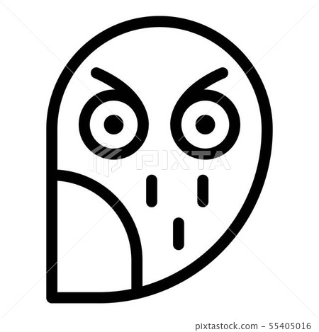 Serious owl icon, outline style 55405016