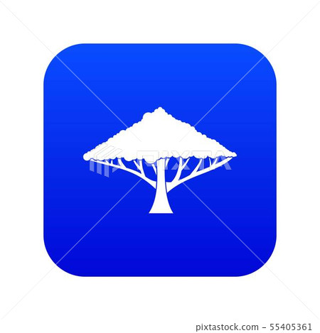 Tree with a spreading crown icon digital blue 55405361