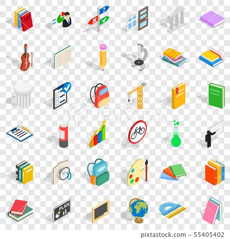 Good education icons set, isometric style 55405402