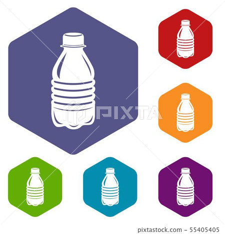 Water bottle icons vector hexahedron Water bottle icons vector hexahedron 55405405