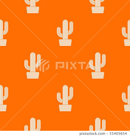 Tall cactus pattern vector orange 55405654