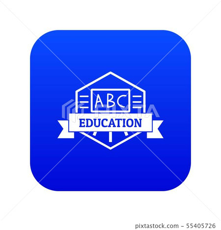 Education icon blue vector 55405726