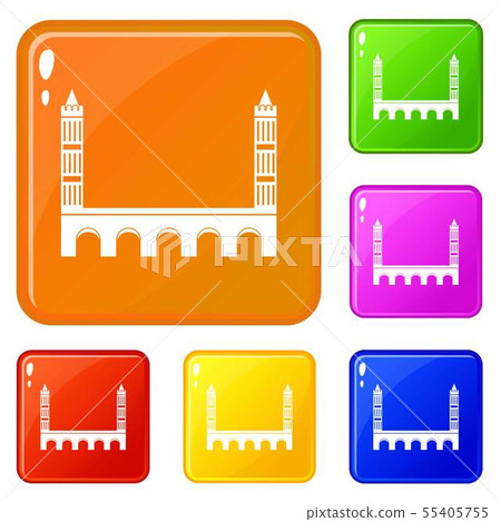 Bridge icons set vector color Bridge icons set vector color 55405755