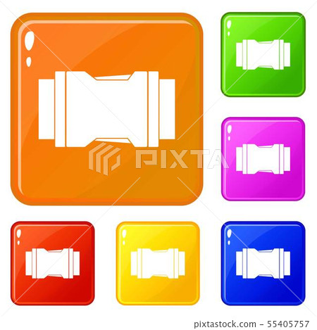Side release buckle icons set vector color Side release buckle icons set vector color 55405757