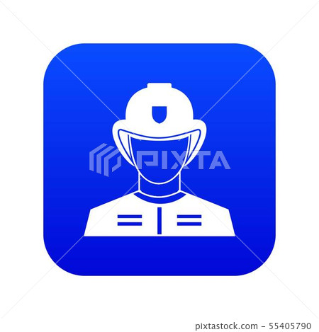 Firefighter icon digital blue Firefighter icon digital blue 55405790