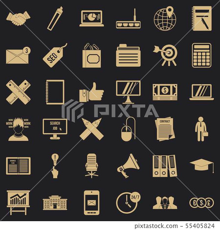 Deposit icons set, simle style 55405824