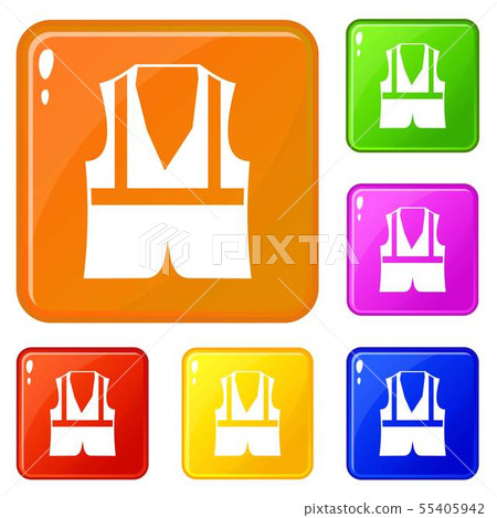 Vest icons set vector color 55405942