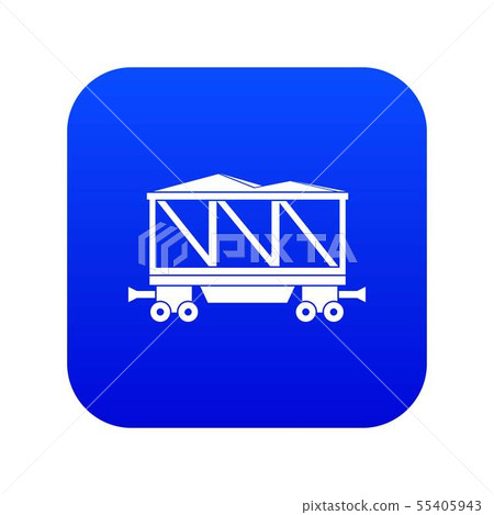 Railway wagon icon digital blue 55405943