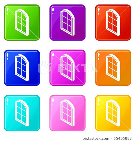 Close window frame icons set 9 color collection Close window frame icons set 9 color collection 55405992