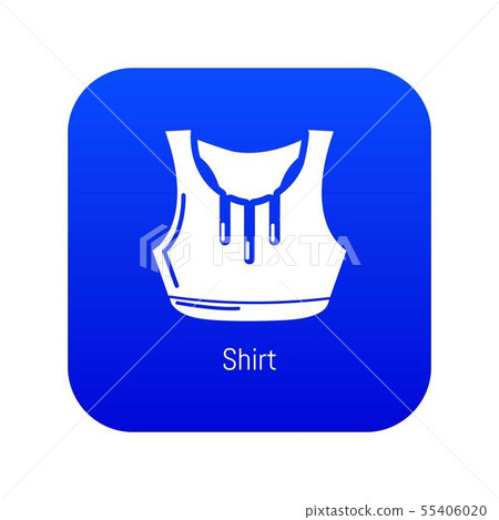 Fitness shirt women icon blue vector Fitness shirt women icon blue vector 55406020