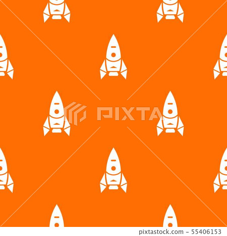 Rocket spacecraft pattern vector orange Rocket spacecraft pattern vector orange 55406153
