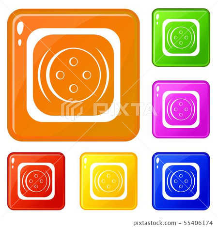 Clothing square button icons set vector color - Stock Illustration ...