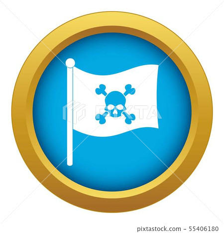 Pirate flag icon blue vector isolated Pirate flag icon blue vector isolated 55406180